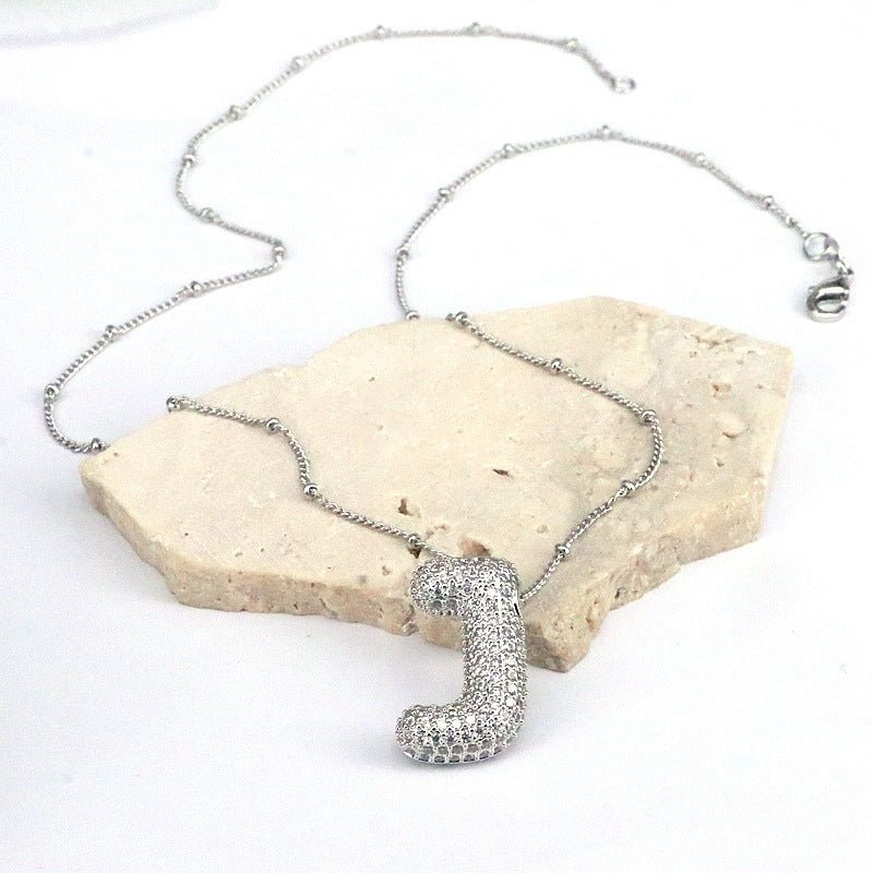 Brass Zircon Letter Pendant Necklace for Women ā Personalized & Stylish - Beauty Belliss